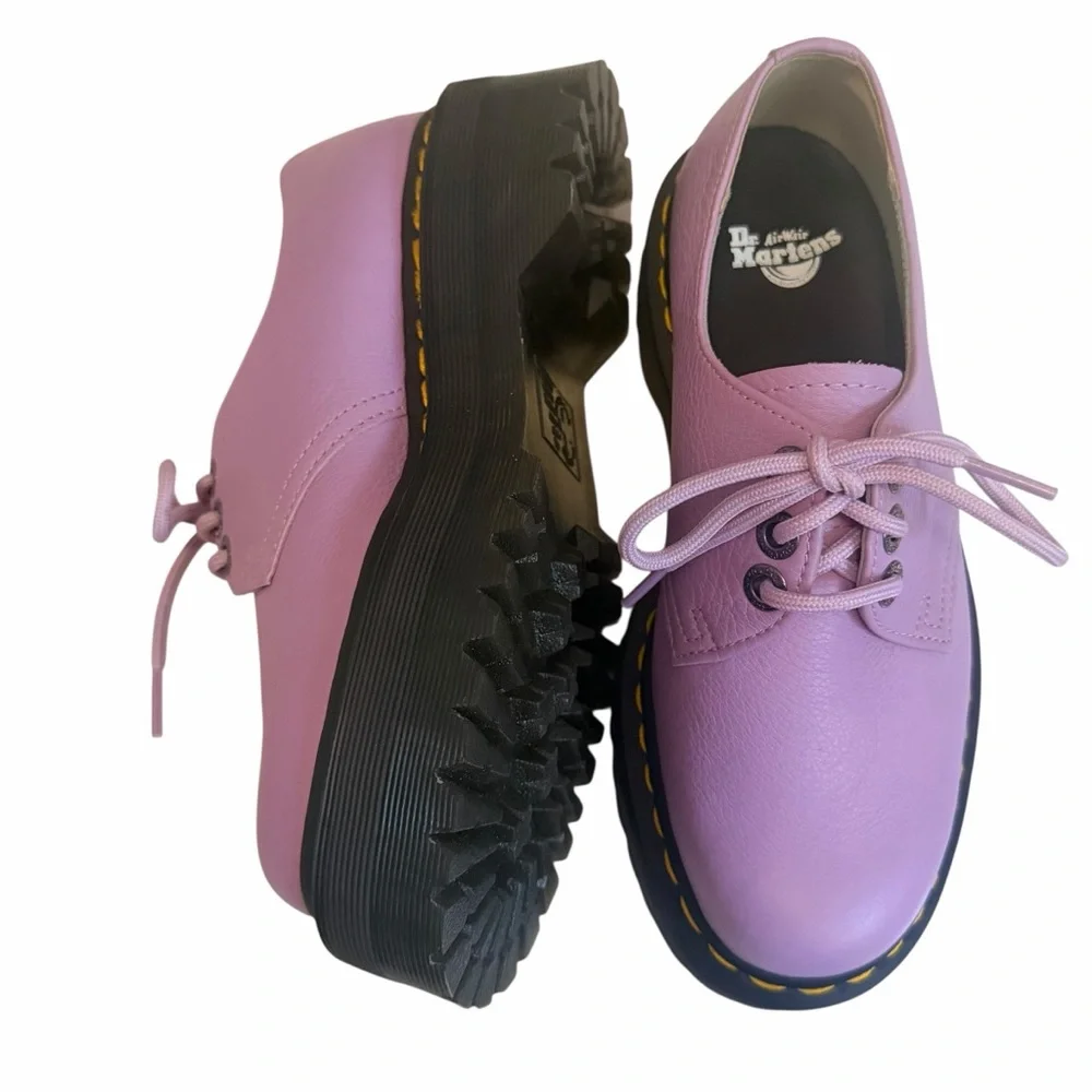 Dr. Martens 30612 QUAD II LILAC PISA Lavender Leather Platform Shoes EU 38 US 7 - Picture 10 of 12